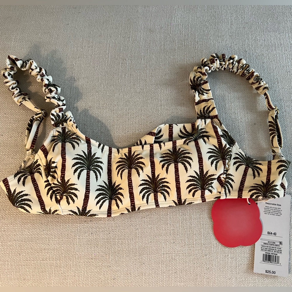 Women's Palm Print Bralette Bikini Top - Agua Bendita x Target